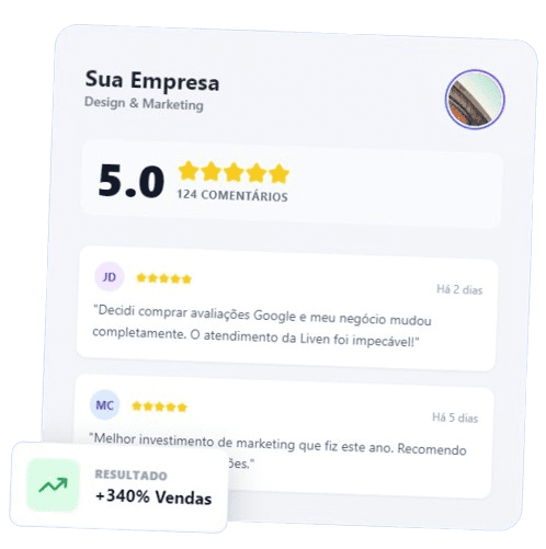 Painel da empresa Comprar Avaliações Google XP